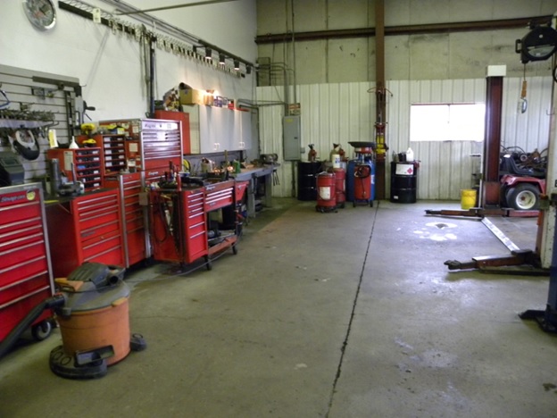 Wide view of the Stevens Automotive Repair shop interior.